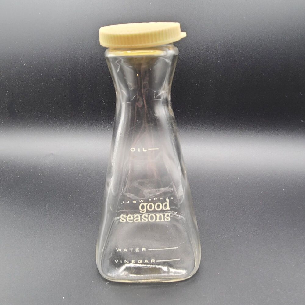 VTG Good Seasons Salad Dressing Cruet Bottle And Lid Square Base